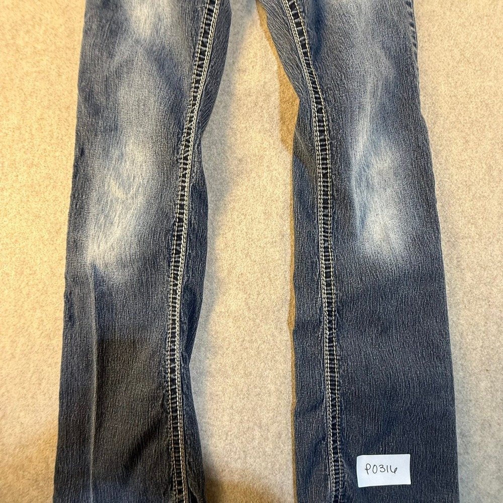 Angels Jeans Womens Size 7 Medium Wash Bootcut Denim Thick Stitch Flap Pocket - Picture 3 of 6